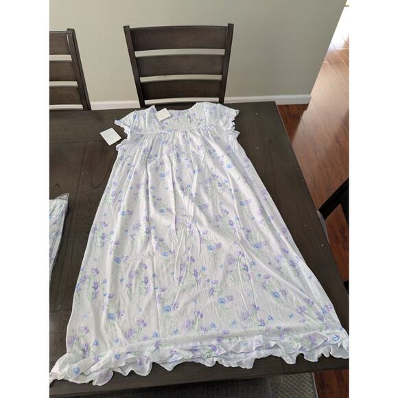 NWT Eileen West WILD CARNATION COTTON POINTELLE WALTZ NIGHTGOWN  size XS - Picture 4 of 7
